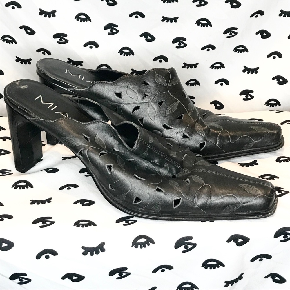 MIA Laser Cut Leather Mule